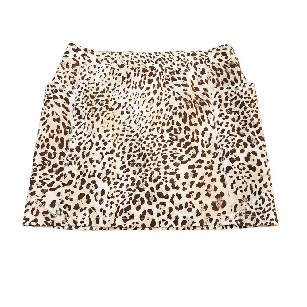Chico Zenergy Leopard Print Sports Skort Back Pocket Size 3